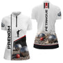 Polo Pétanque Blanc Boules & Silhouette - Personnalisé Homme Femme - Polo Zippé Femme