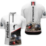 Polo Pétanque Blanc Boules & Silhouette - Personnalisé Homme Femme - Polo Zippé Homme
