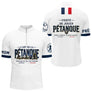 Polo Pétanque Blanc Français - Fierté & Esprit d'Équipe - Polo Zippé Homme