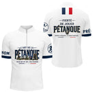 Polo Pétanque Blanc Français - Fierté & Esprit d'Équipe - Polo Zippé Homme