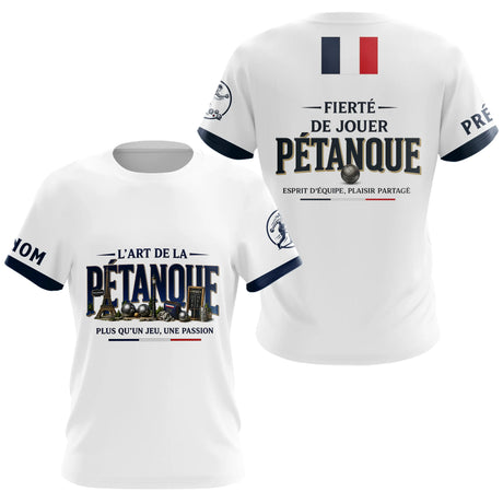 Polo Pétanque Blanc Français - Fierté & Esprit d'Équipe - T-Shirt Femme