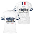 Polo Pétanque Blanc Français - Fierté & Esprit d'Équipe - T-Shirt Homme