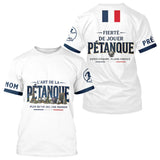 Polo Pétanque Blanc Français - Fierté & Esprit d'Équipe - T-Shirt Homme