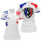 Polo Pétanque Blanc Homme Femme  - Personnalisé Drapeau France - Polo Femme
