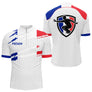 Polo Pétanque Blanc Homme Femme  - Personnalisé Drapeau France - Polo Zippé Homme