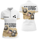 Polo Pétanque Blanc Homme & Femme - Sable 60 Ans - Polo Zippé Femme