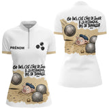 Polo Pétanque Blanc Homme & Femme - Sable 60 Ans - Polo Zippé Femme