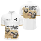 Polo Pétanque Blanc Homme & Femme - Sable 60 Ans - Polo Zippé Homme