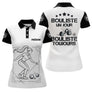 Polo Pétanque Blanc Noir Personnalisé - Homme Femme Bouliste Toujours- Polo Femme