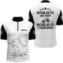 Polo Pétanque Blanc Noir Personnalisé - Homme Femme Bouliste Toujours- Polo Zippé Homme