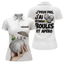 Polo Pétanque Blanc Personnalisé - Boules & Apéro - Polo Femme