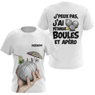 Polo Pétanque Blanc Personnalisé - Boules & Apéro - T-Shirt Femme