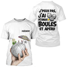 Polo Pétanque Blanc Personnalisé - Boules & Apéro - T-Shirt Homme