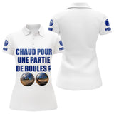 Polo Pétanque Blanc Personnalisé - Chaud Pour Une Partie - Polo Femme