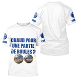 Polo Pétanque Blanc Personnalisé - Chaud Pour Une Partie - T-Shirt Homme