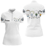 Polo Pétanque Blanc Personnalisé - Design Bande d’Amis - Polo Zippé Femme
