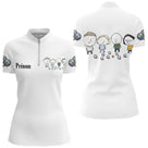 Polo Pétanque Blanc Personnalisé - Design Bande d’Amis - Polo Zippé Femme