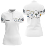 Polo Pétanque Blanc Personnalisé - Design Bande d’Amis - Polo Zippé Femme