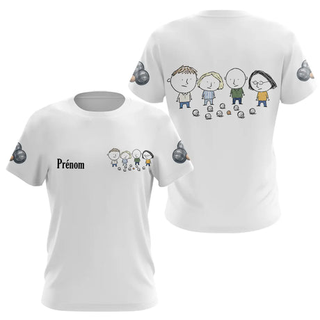 Polo Pétanque Blanc Personnalisé - Design Bande d’Amis - T-Shirt Femme
