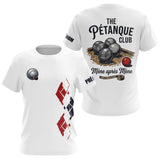 Polo Pétanque Blanc Personnalisé - Design Club & Mène - T-Shirt Femme