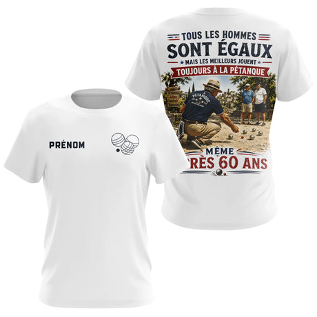 Polo Pétanque Blanc Personnalisé - Homme Femme 60 Ans - T-Shirt Femme