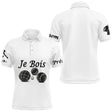 Polo Pétanque Blanc Personnalisé - Je Bois - Polo Homme