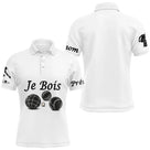 Polo Pétanque Blanc Personnalisé - Je Bois - Polo Homme