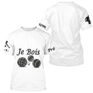 Polo Pétanque Blanc Personnalisé - Je Bois - T-Shirt Homme
