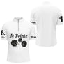 Polo Pétanque Blanc Personnalisé - Je Pointe - Polo Zippé Homme