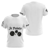 Polo Pétanque Blanc Personnalisé - Je Pointe - T-Shirt Femme