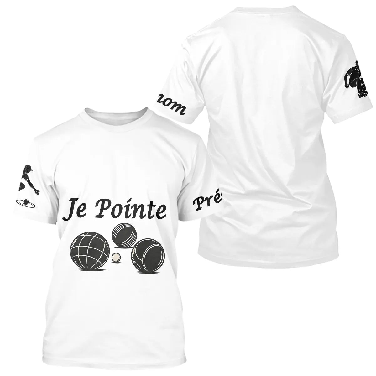 Polo Pétanque Blanc Personnalisé - Je Pointe - T-Shirt Homme