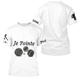 Polo Pétanque Blanc Personnalisé - Je Pointe - T-Shirt Homme