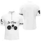 Polo Pétanque Blanc Personnalisé - Je Tire - Polo Zippé Homme