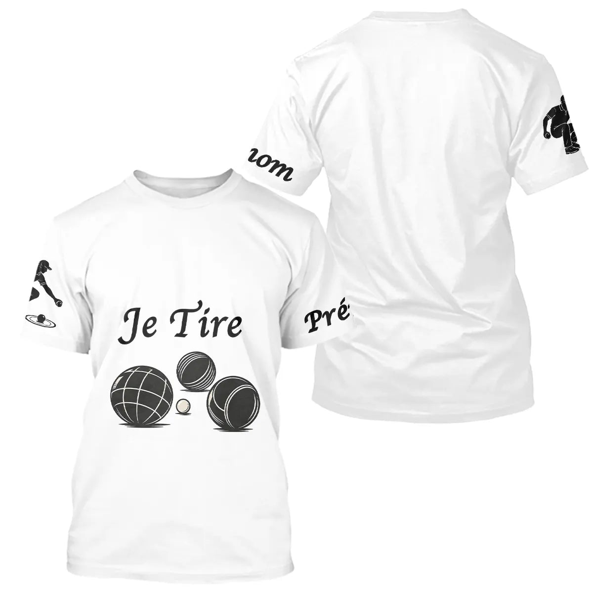 Polo Pétanque Blanc Personnalisé - Je Tire - T-Shirt Homme