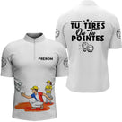 Polo Pétanque Blanc Personnalisé - Tu Tires ou Tu Pointes - Polo Zippé Homme