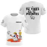 Polo Pétanque Blanc Personnalisé - Tu Tires ou Tu Pointes - T-Shirt Femme
