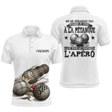 Polo Pétanque Blanc Personnalisé Apéro - Drôle Boules - Polo Homme