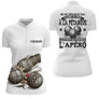Polo Pétanque Blanc Personnalisé Apéro - Drôle Boules - Polo Zippé Femme