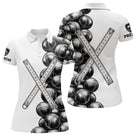 Polo Pétanque Blanc Prénom - Boules & Mètre Personnalisé - Polo Femme