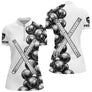Polo Pétanque Blanc Prénom - Boules & Mètre Personnalisé - Polo Zippé Femme