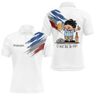 Polo Pétanque Blanc Tricolore & Bière - Drapeau Français - Polo Homme