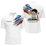 Polo Pétanque Blanc Tricolore & Bière - Drapeau Français - Polo Zippé Homme