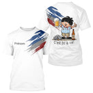 Polo Pétanque Blanc Tricolore & Bière - Drapeau Français - T-Shirt Homme