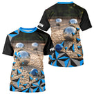 Polo Pétanque Bleu 3D Unique - Personnalisé Boulodrome- T-Shirt Homme