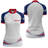 Polo Pétanque Bleu Blanc Homme Femme - Style Unique Prénom - Polo Zippé Femme