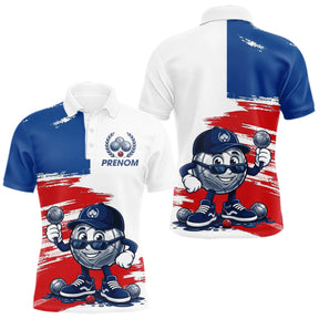 Polo Pétanque Bleu Blanc Rouge Sur Mesure - Bouliste Drapeau France - Polo Homme