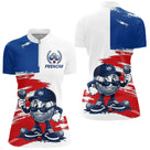 Polo Pétanque Bleu Blanc Rouge Sur Mesure - Bouliste Drapeau France - Polo Zippé Femme