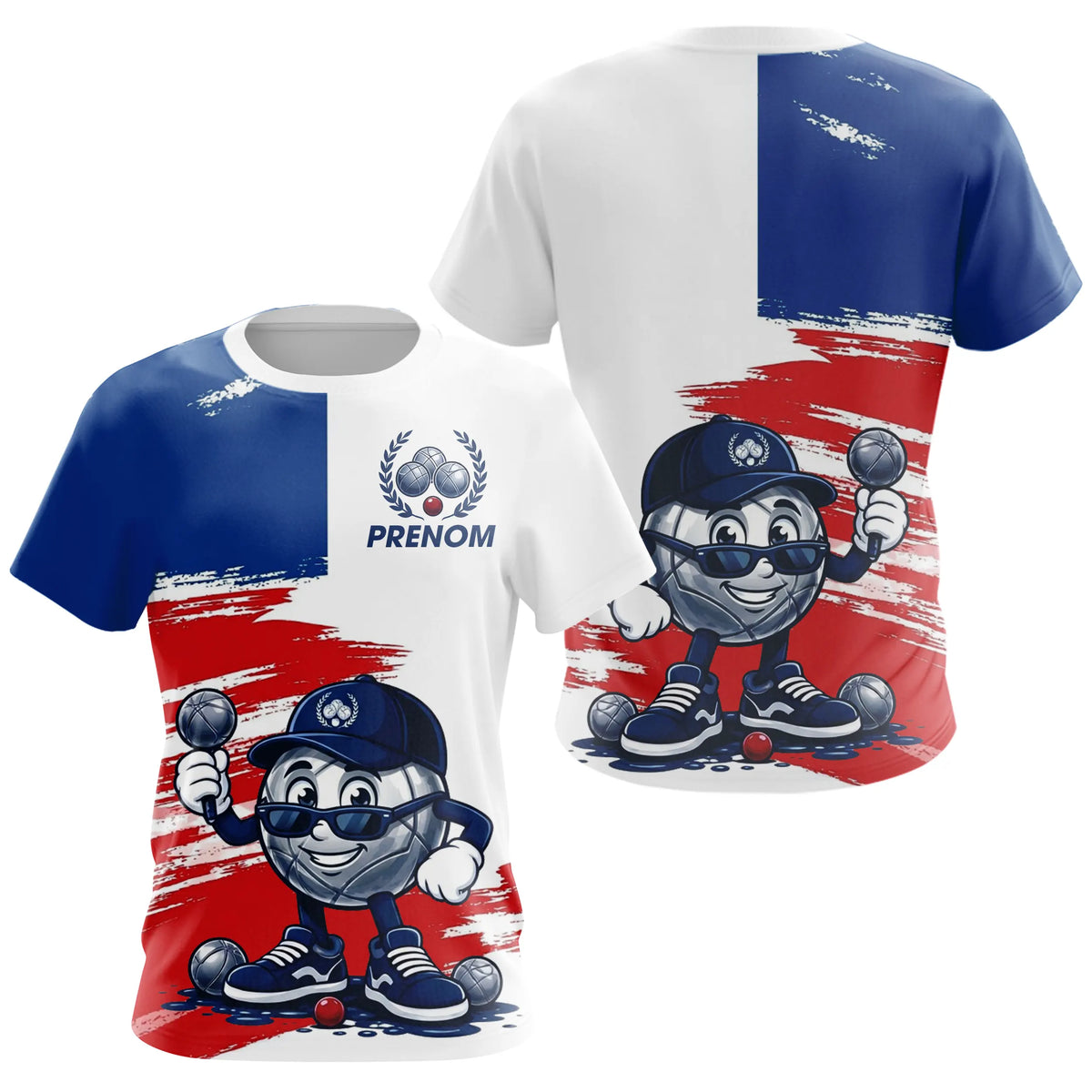 Polo Pétanque Bleu Blanc Rouge Sur Mesure - Bouliste Drapeau France - T-Shirt Femme