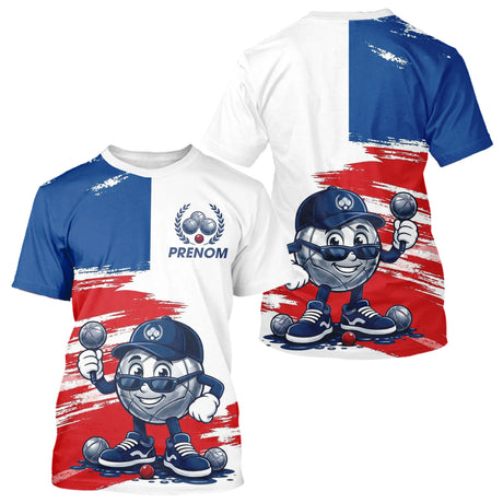 Polo Pétanque Bleu Blanc Rouge Sur Mesure - Bouliste Drapeau France - T-Shirt Homme