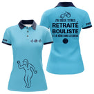 Polo Pétanque Bleu Ciel - Retraite Bouliste Personnalisé - Polo Femme